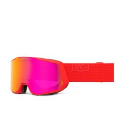 100% SNOWCRAFT XL Goggle Hiboo Skibrille mit HiPER® Dark Red Mirror